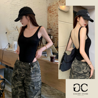 [CÓ SIZE] Áo Bodysuit Sát Nách CÓ MÚT NGỰC Hở Lưng Quyến Rũ GISCHY Áo Liền Thân Tôn Body Chất Thun Dày Dặn BS07