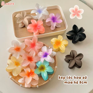 Kẹp Tóc Nhựa Hoa Sứ 8cm Pastel Xà Cừ Hologram Nhiều Màu Kẹp Mùa Hè Đi Biển Nhựa Xịn Cứng Cáp Quà Tặng Bạn Nữ Dễ Thương