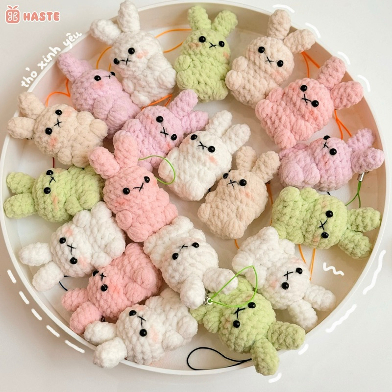 Móc Khoá Thỏ Len Nhung Miffy Chunky Mini Siêu Mềm Mịn Móc Điện Thoại Chìa Khoá