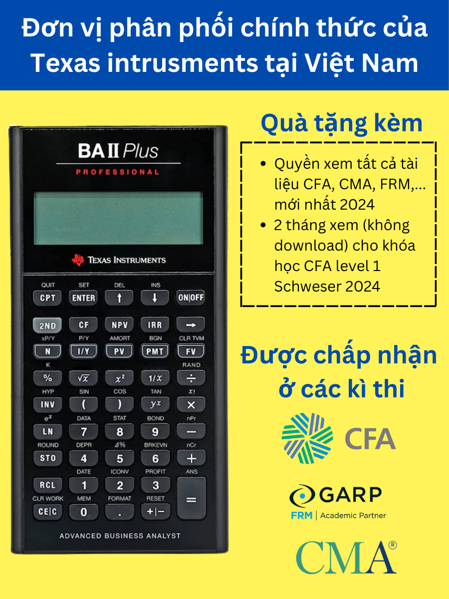 Texas Instruments Máy Tính Tài chính BA II Plus Professional, Fullbox ...