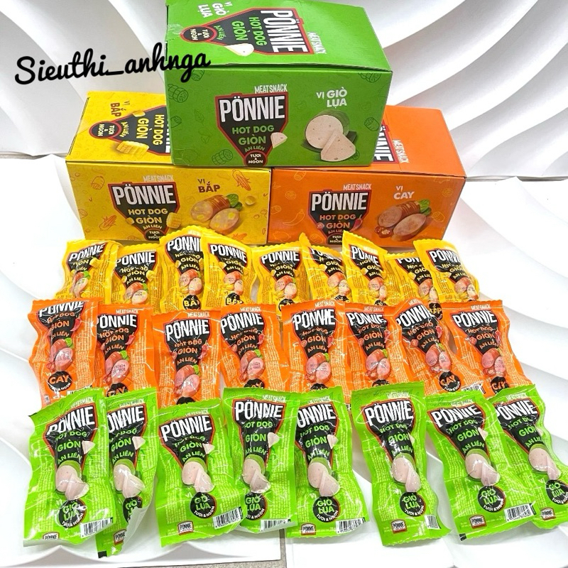 Ponnie Hot Dog Giòn Ăn Liền Vị Cay Hộp x 20 Cây x 28G | Shopee Việt Nam