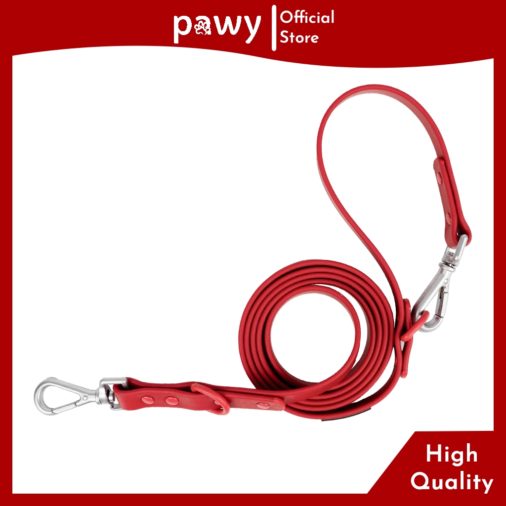Ảnh Dây Dắt Cho Chó Pawy - Flexiwear - Màu Đỏ - PVC Waterproof Dog Leash 1