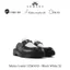 Giày Sục nam LEMANS Mules Loafer - Black White. Da bò Đế khuôn tăng cao 4cm. BH 24 tháng