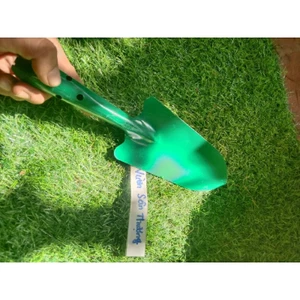 1 Xẻng Inox Phun Sơn Xanh, Cán Liền, Bền Chắc Làm Vườn, Xới Đất Vừa Tay