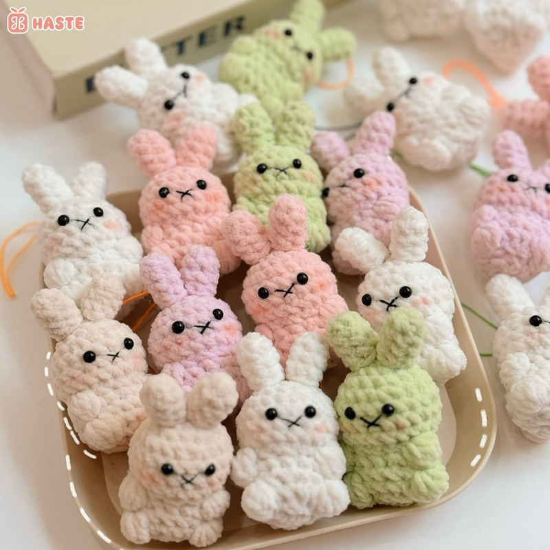Móc Khoá Thỏ Len Nhung Miffy Chunky Mini Siêu Mềm Mịn Móc Điện Thoại Chìa Khoá