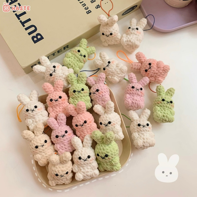 Móc Khoá Thỏ Len Nhung Miffy Chunky Mini Siêu Mềm Mịn Móc Điện Thoại Chìa Khoá