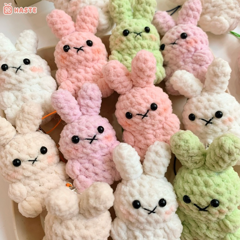 Móc Khoá Thỏ Len Nhung Miffy Chunky Mini Siêu Mềm Mịn Móc Điện Thoại Chìa Khoá
