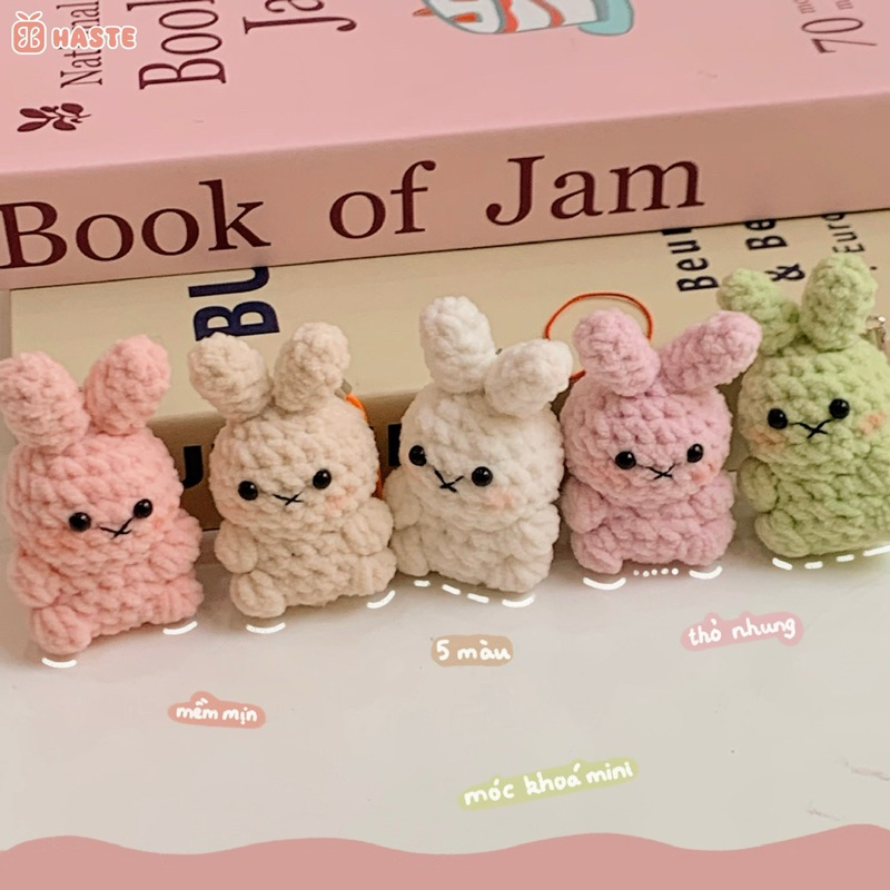 Móc Khoá Thỏ Len Nhung Miffy Chunky Mini Siêu Mềm Mịn Móc Điện Thoại Chìa Khoá