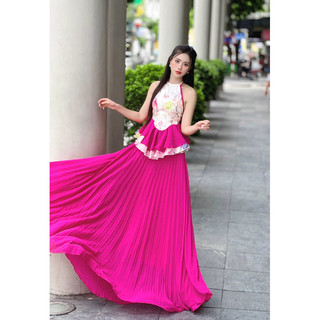 [Loại 1]-Chân váy voan chiffon dập ly siêu xinh [Lẻ chân váy]