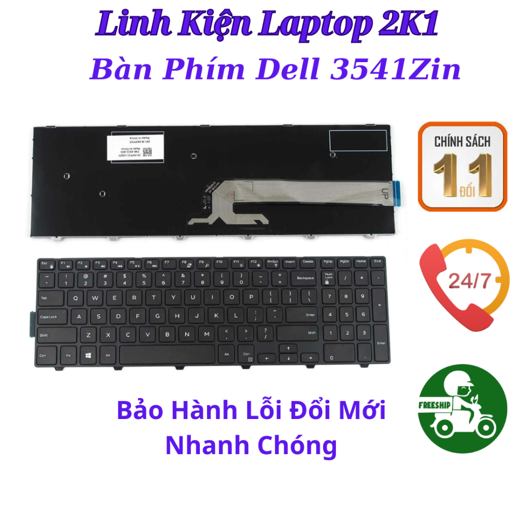 Bàn Phím Dell Inspiron 3541 Zin 15-3000 3542 3543 3547 3551 3552 3558 ...