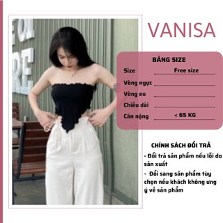 Áo yếm croptop nữ cột dây hở lưng trễ vai ôm bigsize kiểu trắng đen xinh VANISA Y900