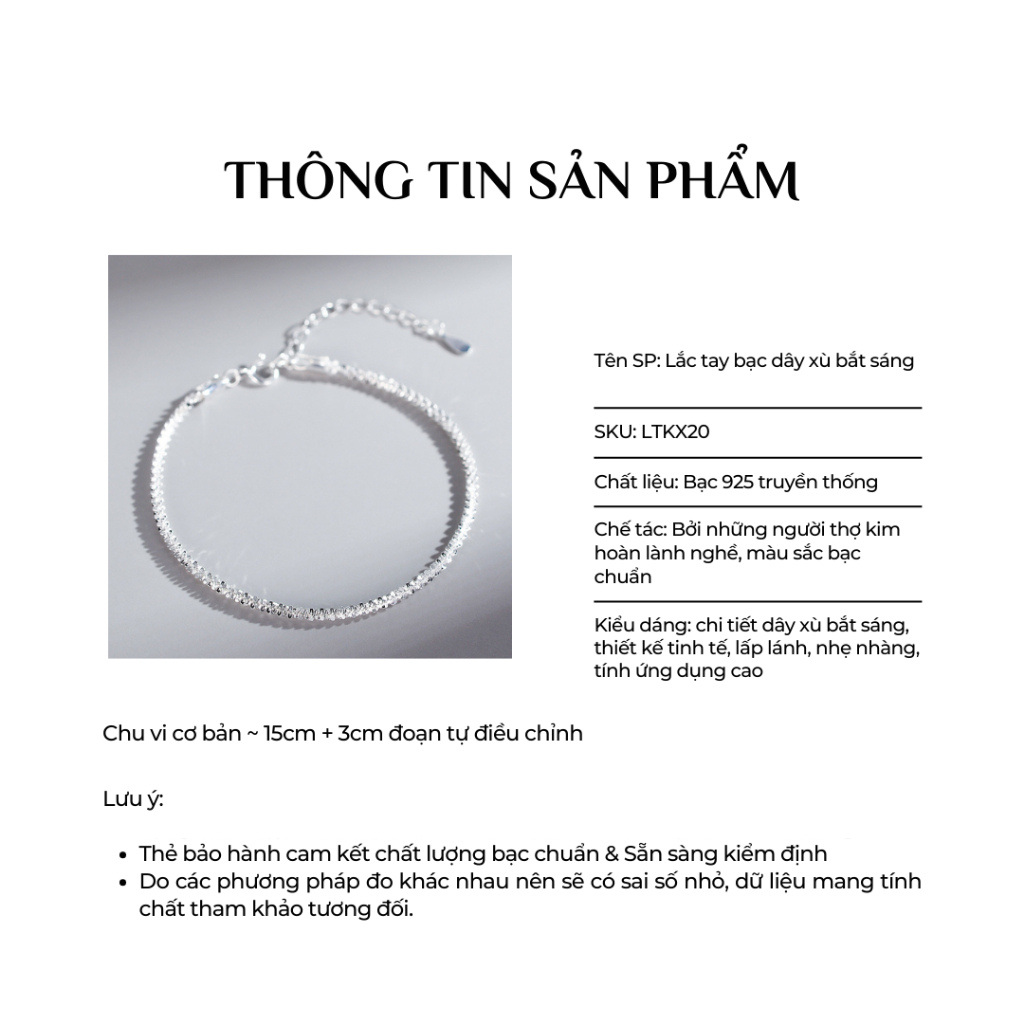 Lắc tay bạc nữ Tyche Blink dây xù bắt sáng lấp lánh Tyche Jewelry