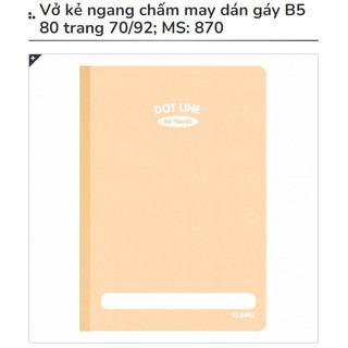 KLONG - Vở kẻ ngang chấm may dán gáy B5 80 trang - 120 trang - 200 trang 70/92; MS: 870 - 871 - 872 🐻🌸
