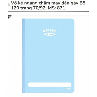 KLONG - Vở kẻ ngang chấm may dán gáy B5 80 trang - 120 trang - 200 trang 70/92; MS: 870 - 871 - 872 🐻🌸