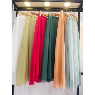 Chân váy tơ xòe dài 105cm, siêu nhẹ bay, 2 lớp (mặc yếm, phối áo siêu xinh)