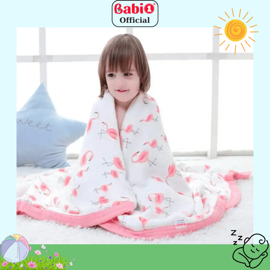 Chăn Sợi Tre Babi1 Cấu Tạo 4 Lớp Kháng Khuẩn Đa Năng Cho Bé