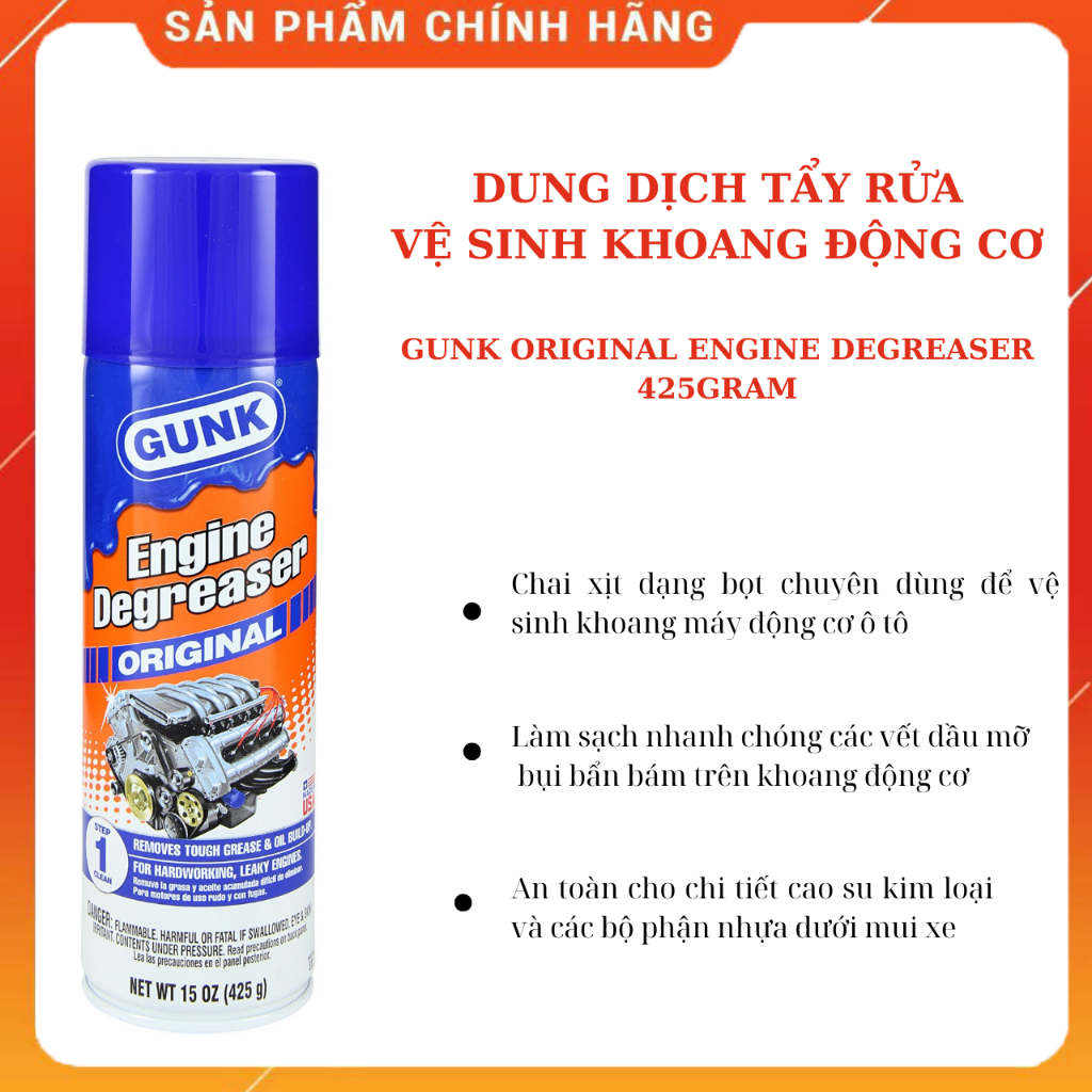 DUNG DỊCH TẨY RỬA VỆ SINH KHOANG ĐỘNG CƠ GUNK ORIGINAL ENGINE DEGREASER