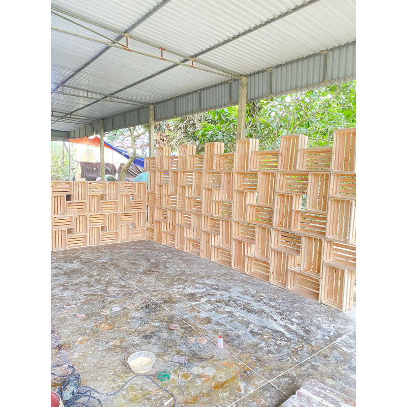 Thùng Gỗ Pallet Gỗ Thông Đa Năng Chống Mối Mọt - Hộp Gỗ Decor Cafe, Homestay Nhiều Size - TC Home