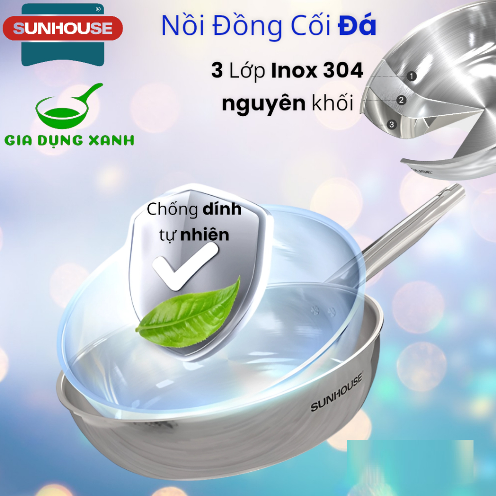 Chảo Inox Đa lớp - CHỐNG DÍNH TỰ NHIÊN - INOX 304 (cán inox) - INOX 430 ...