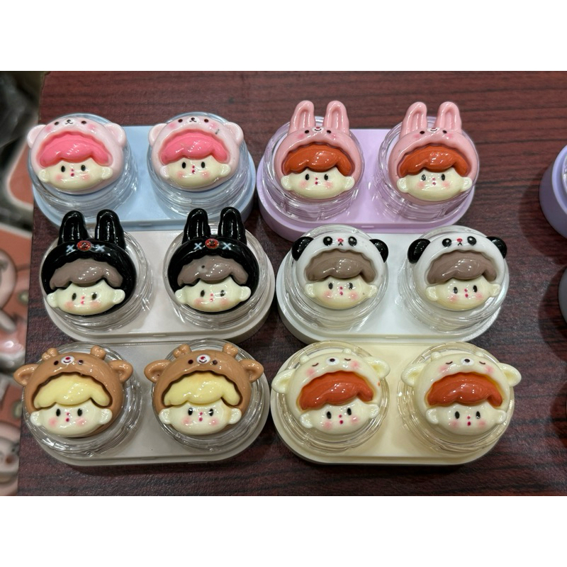 khay charm đựng lens có nón thú cute Muneyes