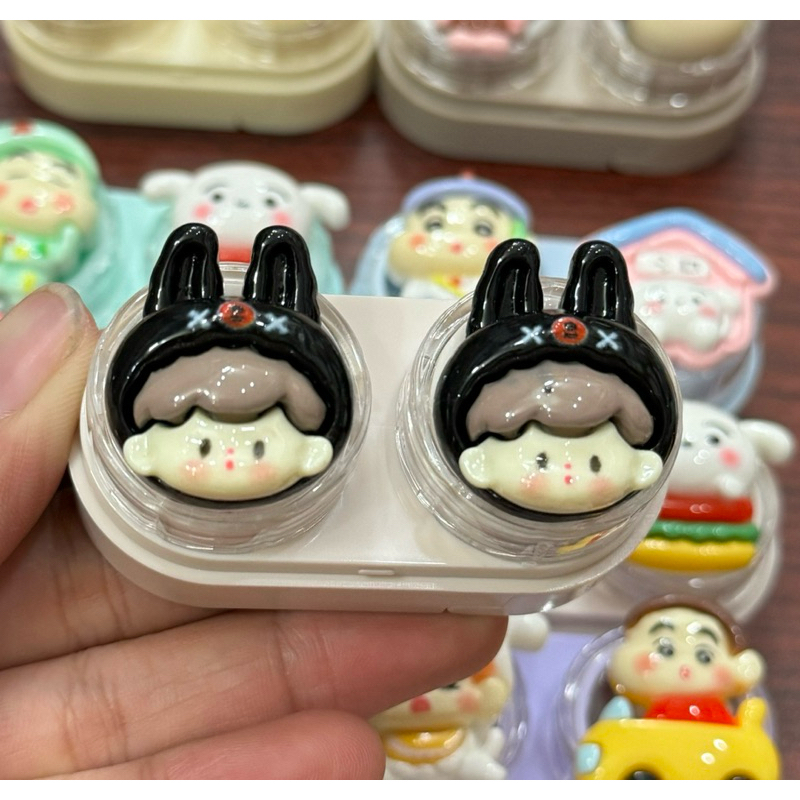 khay charm đựng lens có nón thú cute Muneyes
