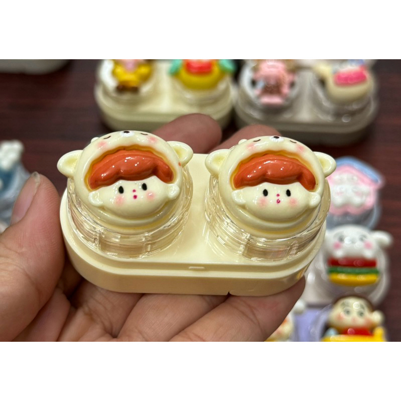 khay charm đựng lens có nón thú cute Muneyes