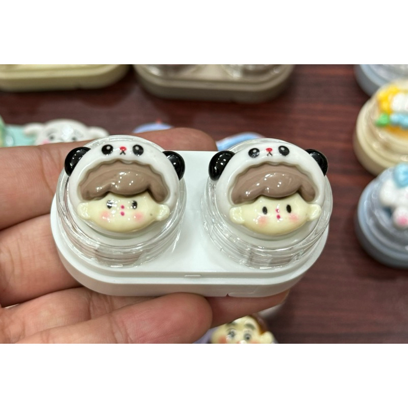 khay charm đựng lens có nón thú cute Muneyes