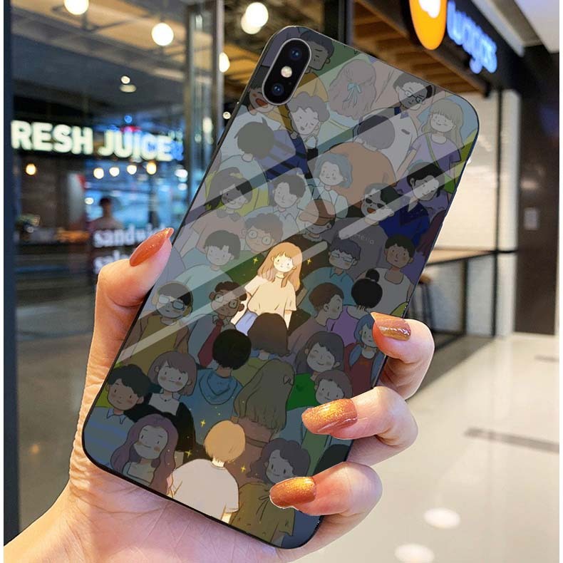 Ốp Lưng IPHONE X, XS ,XSM, XR mặt lưng kính cường lực sáng bóng, Ốp thiết kế sang trọng mới nhất