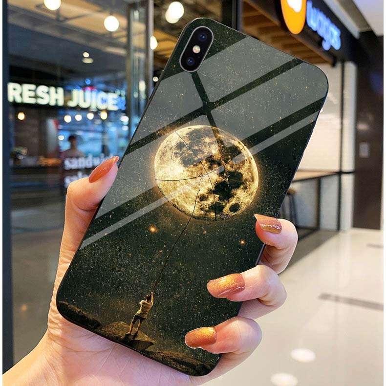 Ốp Lưng IPHONE X, XS ,XSM, XR mặt lưng kính cường lực sáng bóng, Ốp thiết kế sang trọng mới nhất