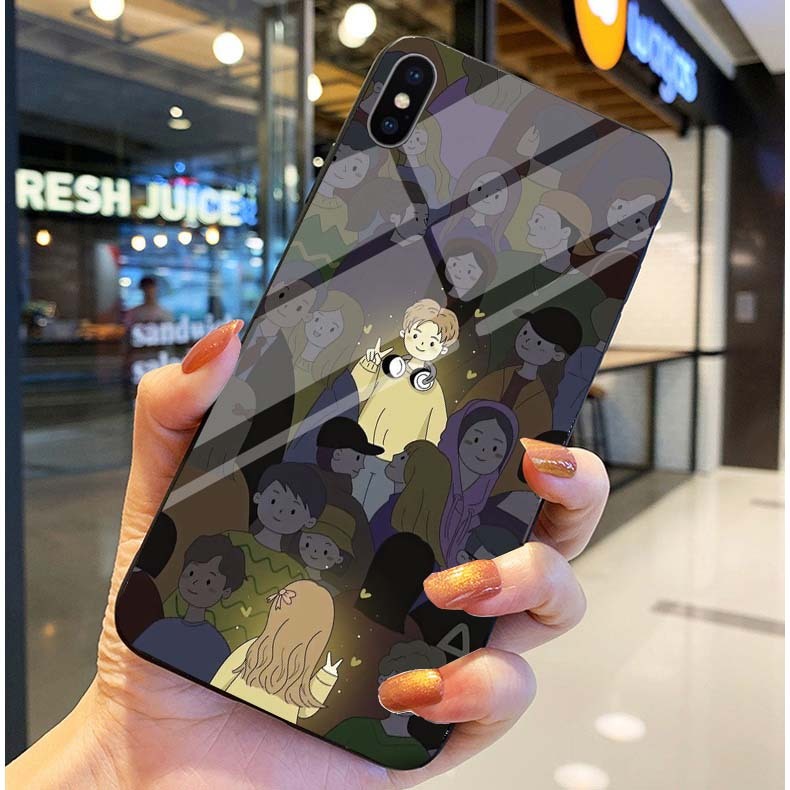 Ốp Lưng IPHONE X, XS ,XSM, XR mặt lưng kính cường lực sáng bóng, Ốp thiết kế sang trọng mới nhất