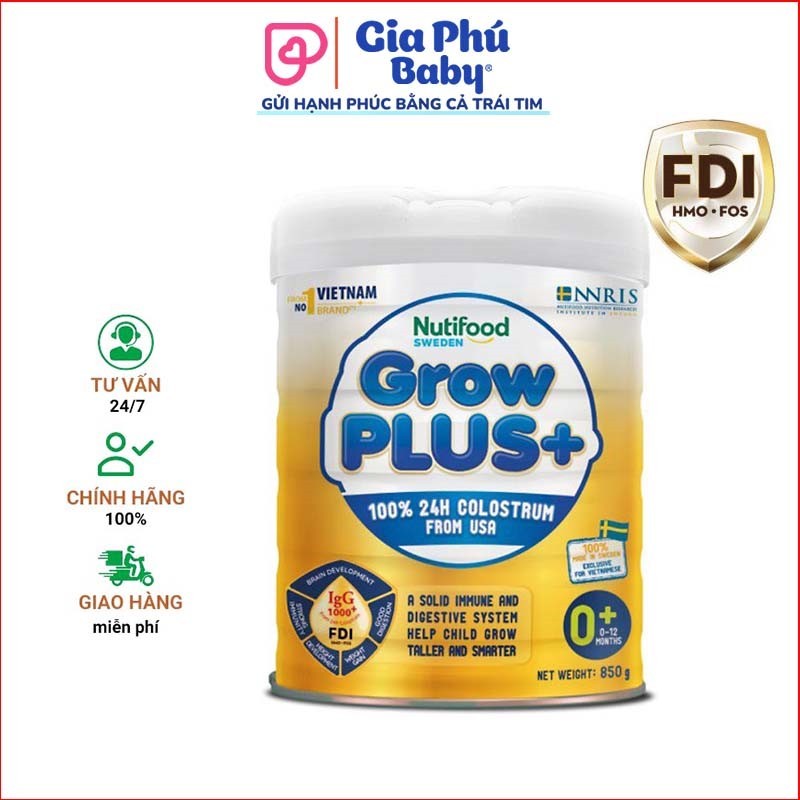 Sữa bột Nutifood Grow plus Grow plus sữa non - vàng 0+, 1+ 800g hàng ...