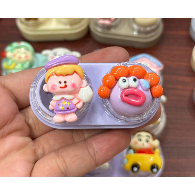 Khay đựng lens 6 ô sweetheart Trắng và sweetheart Tím Muneyes