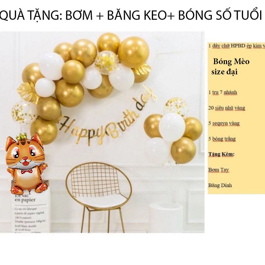 Product image (MIỄN SHIP)(TẶNG BÓNG TUỔI)Sét Bóng Bay Trang Trí Sinh Nhật Thôi Nôi Cho Bé Tuổi Mèo,trang trí sinh nhật cho bé 1 tuổi Mèo 11