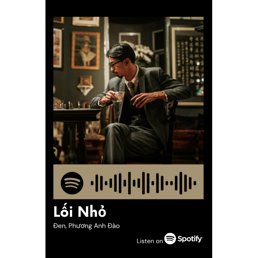 [Vui lòng đặt từ 2c]Thẻ Spotify ca sĩ Đen Vâu (có thể quét được mã)