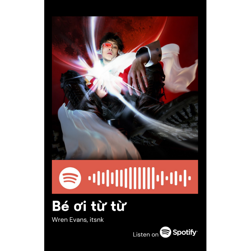 [Vui lòng đặt từ 2c]Thẻ Spotify ca sĩ Wren Evans (có thể quét được mã)
