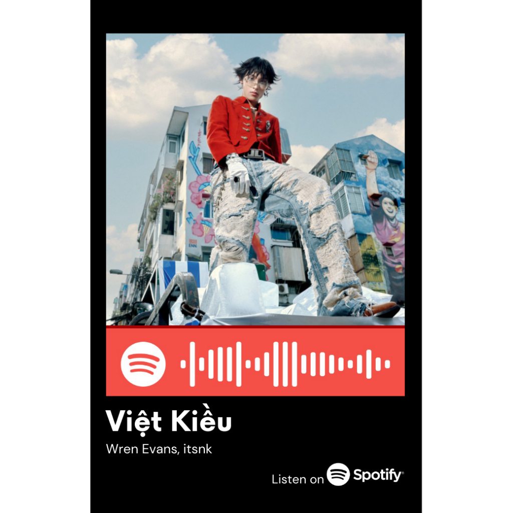 [Vui lòng đặt từ 2c]Thẻ Spotify ca sĩ Wren Evans (có thể quét được mã)