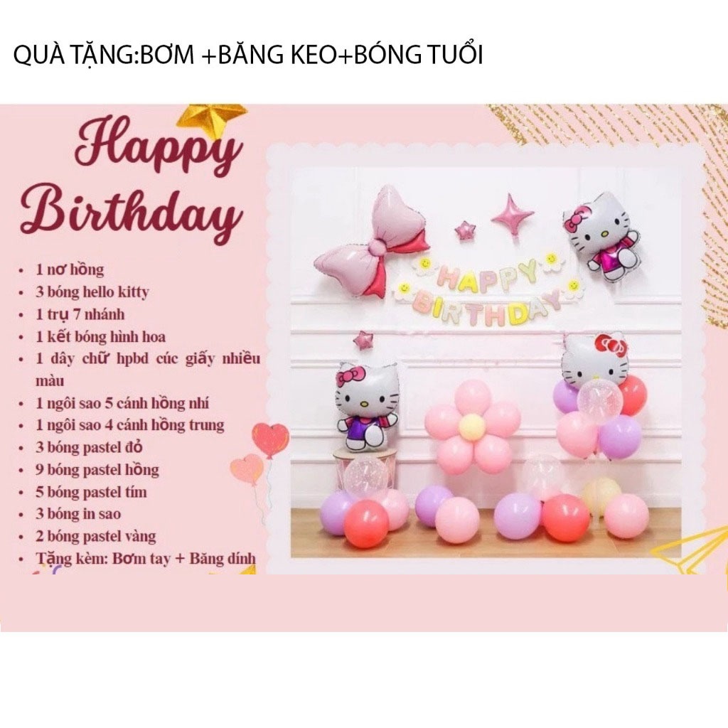 Product image (MIỄN SHIP)(TẶNG BÓNG TUỔI)Sét Bóng Bay Trang Trí Sinh Nhật Thôi Nôi Cho Bé Tuổi Mèo,trang trí sinh nhật cho bé 1 tuổi Mèo 59