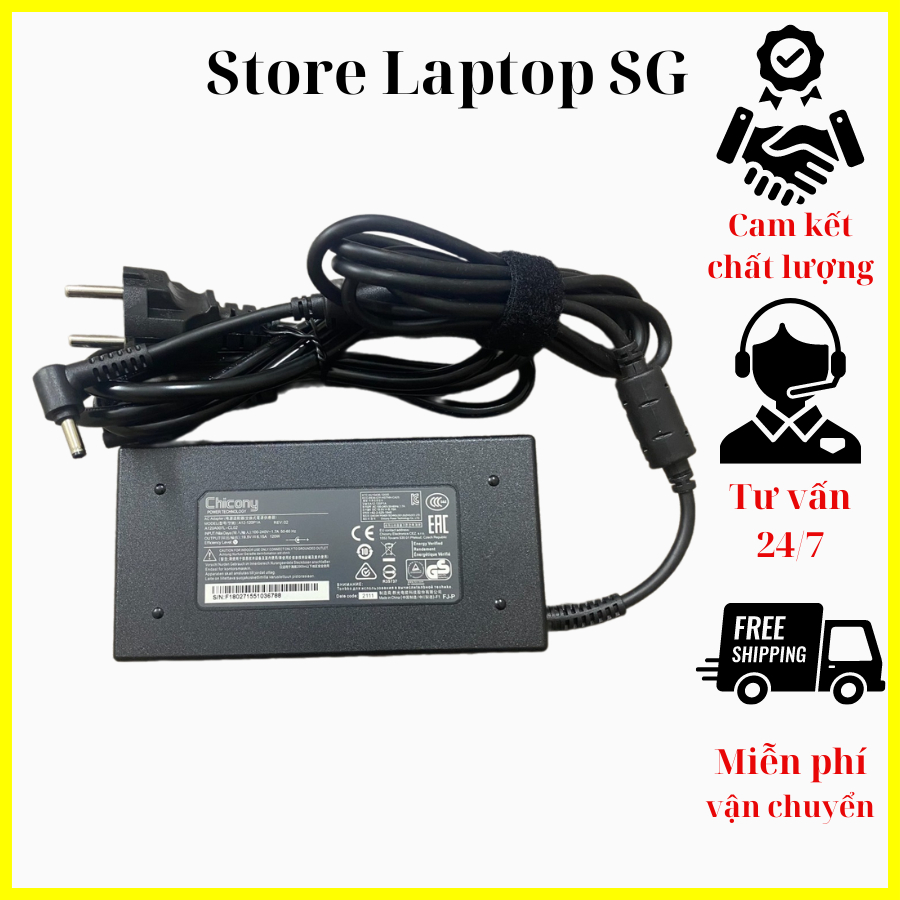 Adaptateur Secteur 120W 19.5V 6.15A Pour MSI - Compatible GP60, GE60, GE70, GS60, PE70 Et Autres Modèles - Chargeur AC Remplacement - 7