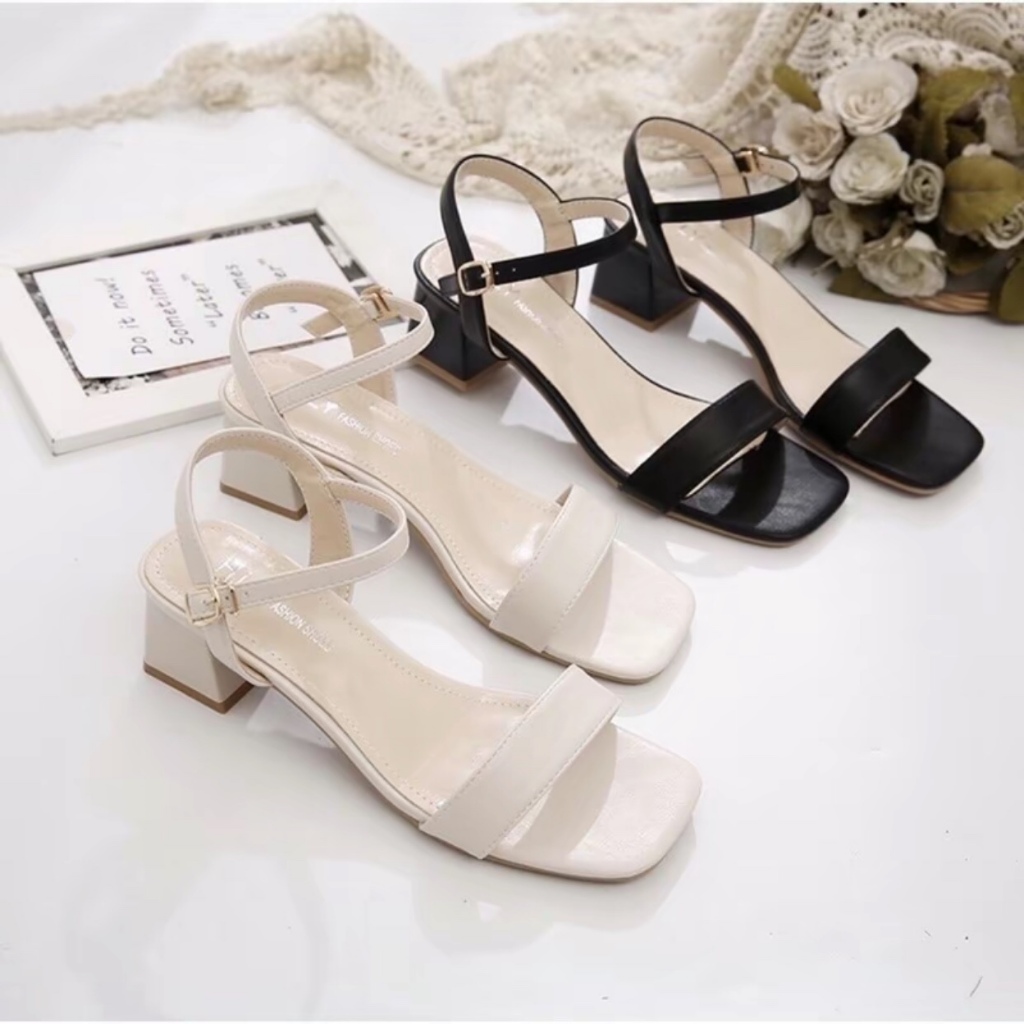 Dép quai hậu nữ 3p 5p, Sandal cao gót da cao cấp mã đi êm chân- Freeship toàn quốc.