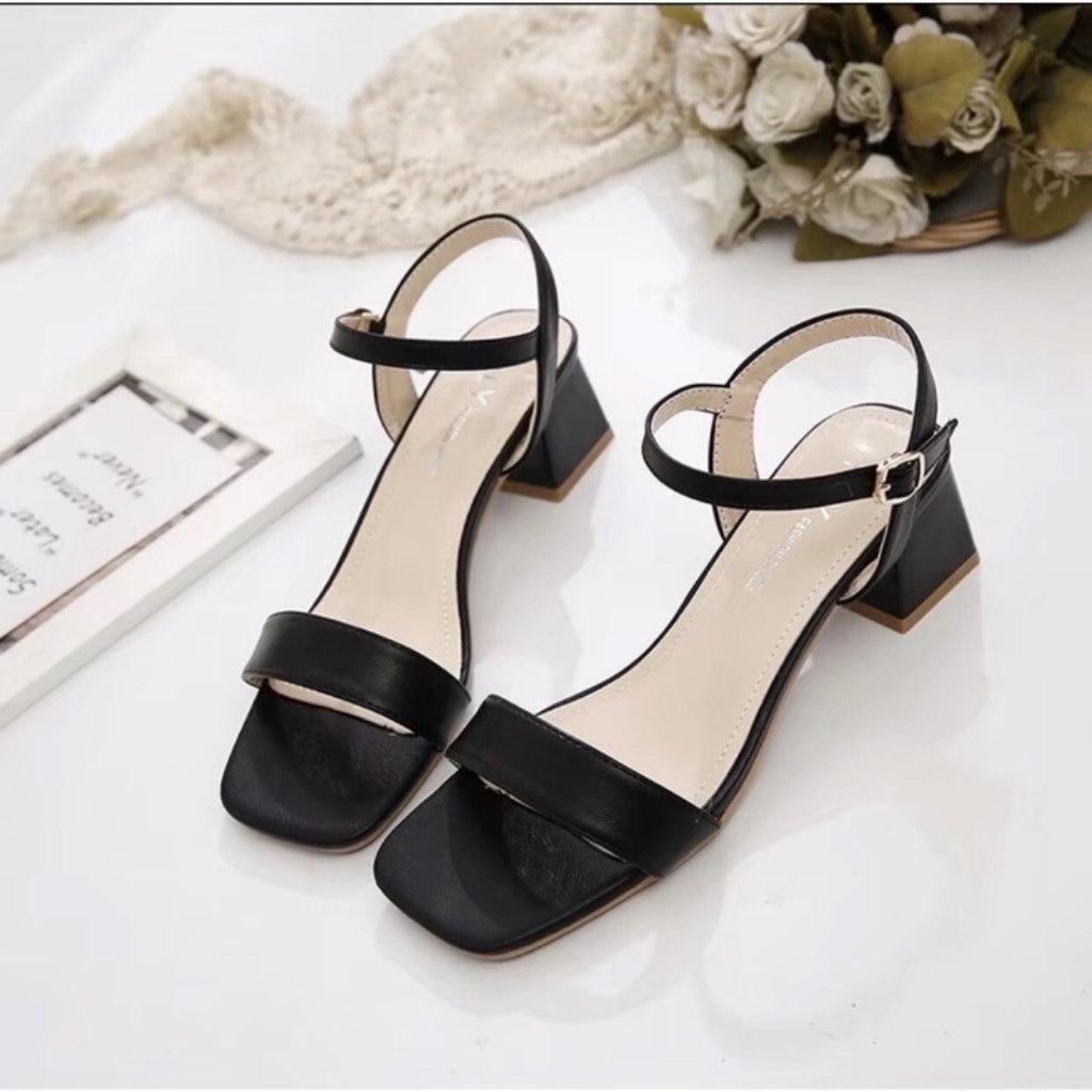 Dép quai hậu nữ 3p 5p, Sandal cao gót da cao cấp mã đi êm chân- Freeship toàn quốc.