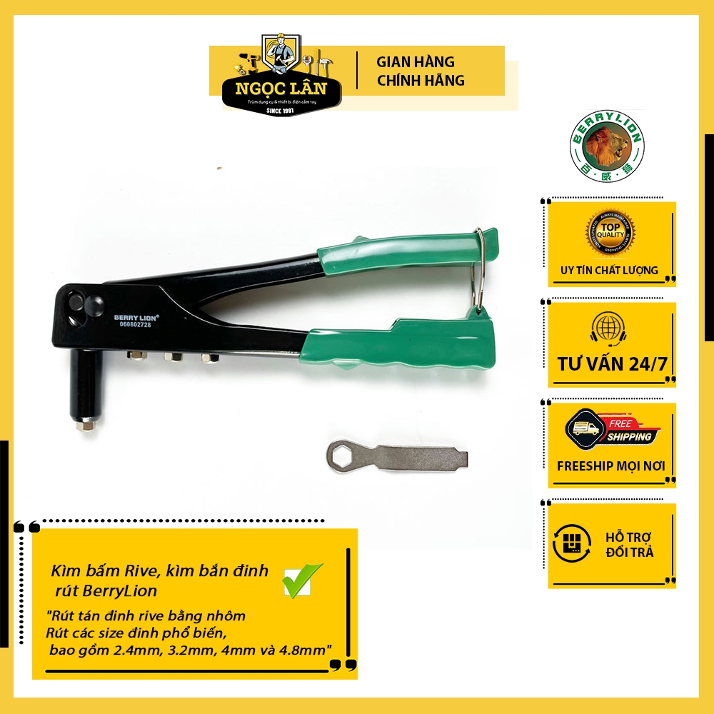 Kìm bấm Rive, kìm bắn đinh rút BerryLion