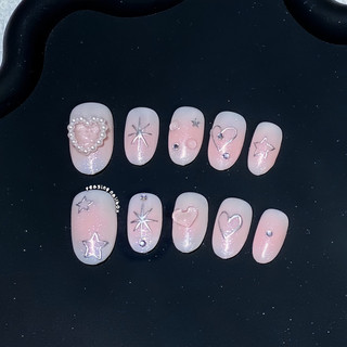 Nailbox thiết kế thủ công form ngắn ánh nhũ được đổi form