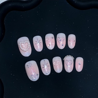 Nailbox thiết kế thủ công form ngắn ánh nhũ được đổi form