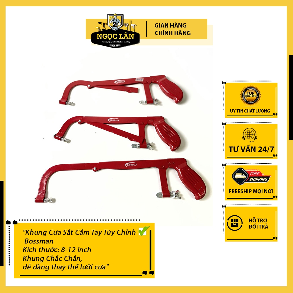 Khung cưa sắt, cưa ống nước cầm tay tùy chỉnh 8-12inch Bossman siêu bền