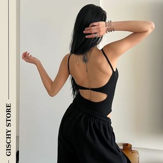 BS08-Áo Bodysuit Hai Dây GISCHY Thiết Kế Hở Lưng Sexy Áo Liền Thân Cut Out Khoe Lưng Gợi Cảm