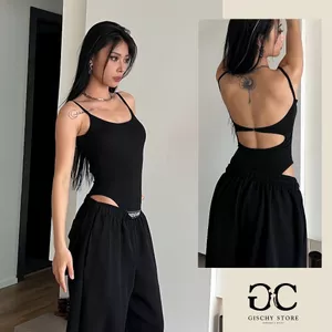 BS08-Áo Bodysuit Hai Dây GISCHY Thiết Kế Hở Lưng Sexy Áo Liền Thân Cut Out Khoe Lưng Gợi Cảm