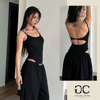 BS08-Áo Bodysuit Hai Dây GISCHY Thiết Kế Hở Lưng Sexy Áo Liền Thân Cut Out Khoe Lưng Gợi Cảm