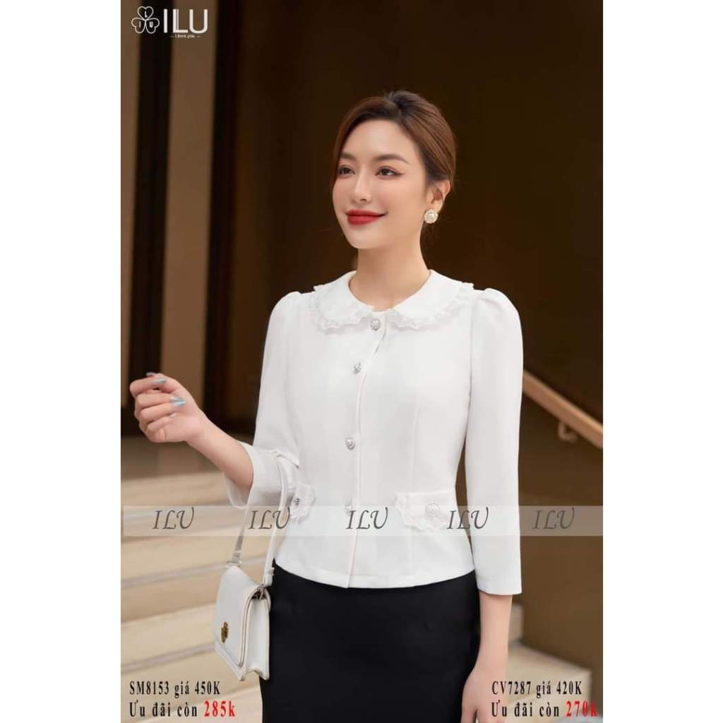 ÁO KIÊU CÔNG SỞ PHÔI REN TRẮNG B0055 | Shopee Việt Nam