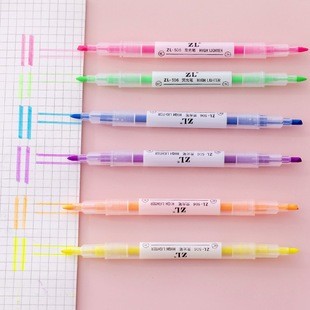BUJO - BST Bút light sáng/ Bút Dạ Quang 2 đầu - 6 màu mực tự chọn tươi sáng - Lẻ và bộ ♥ Bút Highlight thân thon dài