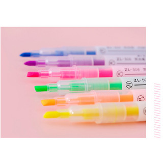 BUJO - BST Bút light sáng/ Bút Dạ Quang 2 đầu - 6 màu mực tự chọn tươi sáng - Lẻ và bộ ♥ Bút Highlight thân thon dài